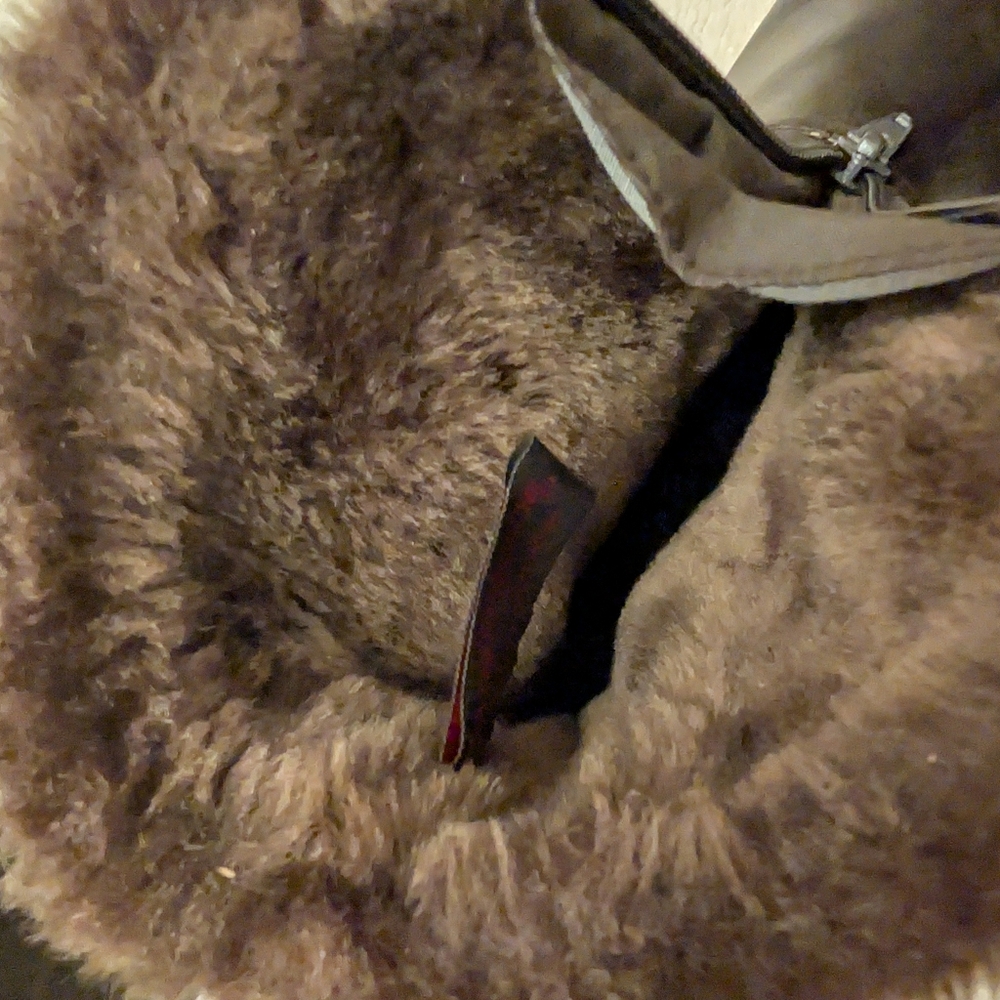 Weatherproof Chocolate Brown Square Toe Faux Fur … - image 8